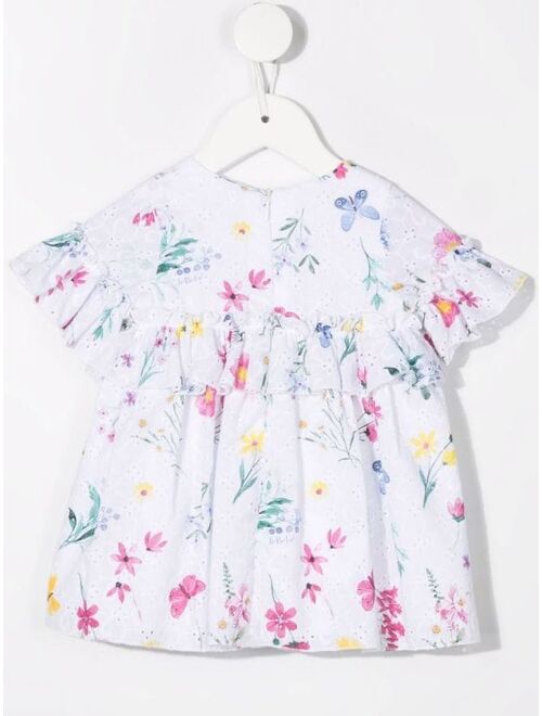 Le Bebe Enfant Le Bebé Enfant flora-print broderie anglaise dress