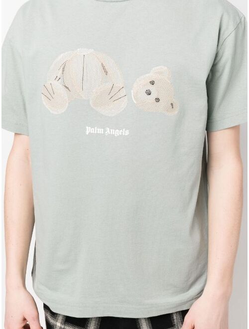 Palm Angels Teddy Bear logo-print crew-neck T-shirt