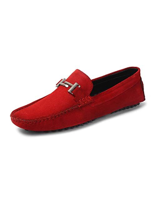 Buy LOUIS STITCH Men's Italian Suede Leather Driving Loafer Moccasins ...