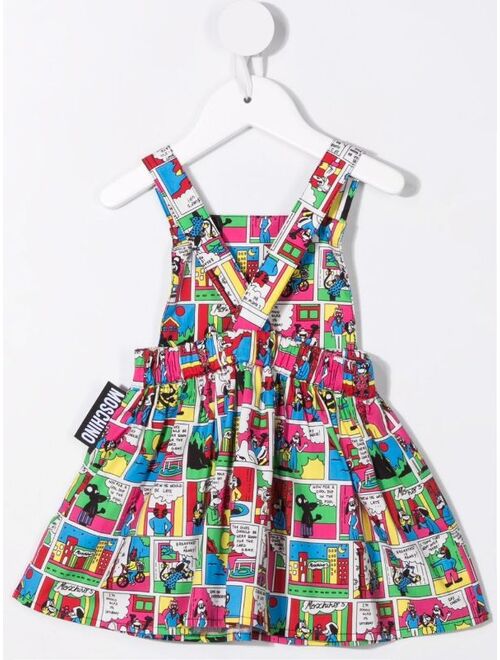 Moschino Kids comic print shift dress