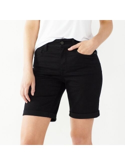 Slimming Pocket High-Waisted Bermuda Shorts