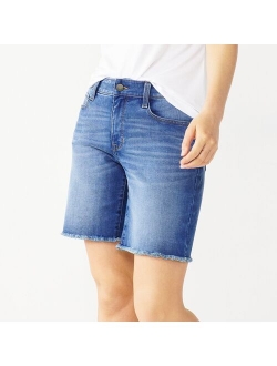 Slimming Pocket High-Waisted Bermuda Shorts