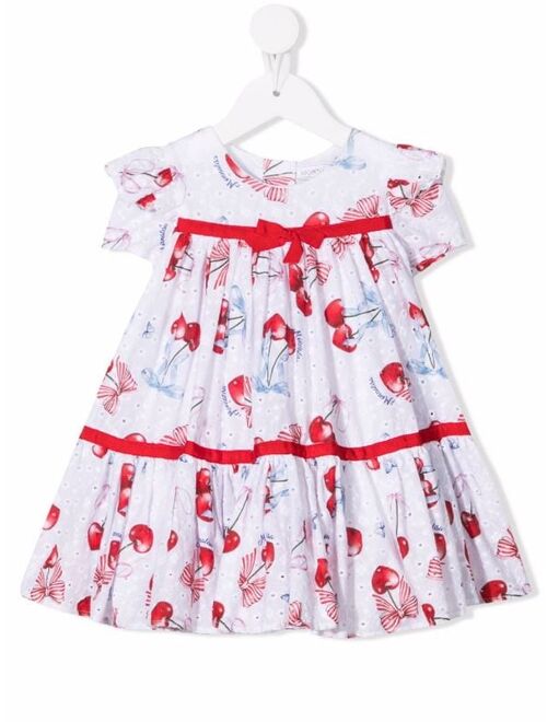 Monnalisa cherry-print ruffled dress