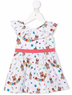 Kids logo bear print shift dress