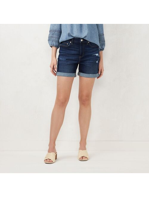 Little Co. by Lauren Conrad Women's LC Lauren Conrad Cuffed High-Waist Jean Shorts