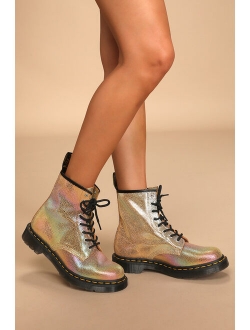 1460 W Pale Pink Patent Lamper Leather 8-Eye Boots