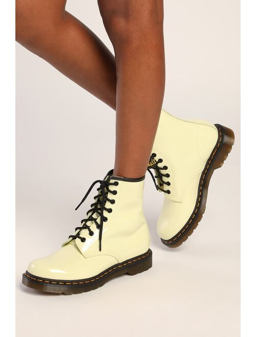 Dr. Martens 1460 W Pale Pink Patent Lamper Leather 8-Eye Boots