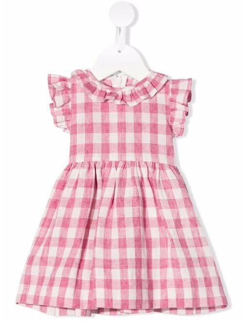 Il Gufo gingham-print ruffled dress