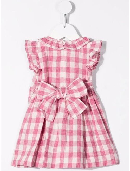 Il Gufo gingham-print ruffled dress