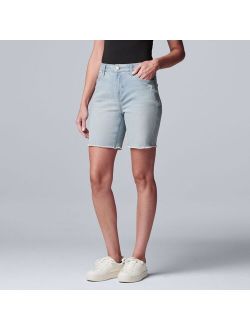 High-Waisted 7" Bermuda Denim Shorts