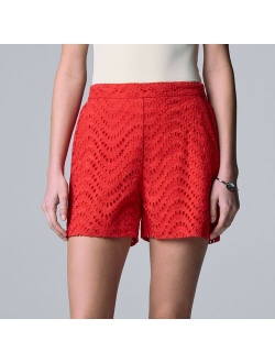 High-Rise Eyelet Shorts