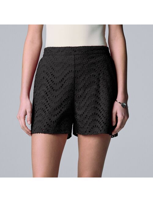 Women's Simply Vera Vera Wang High-Rise Eyelet Shorts