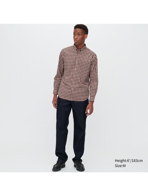 UNIQLO Extra Fine Cotton Broadcloth Checkered Long-Sleeve Shirt