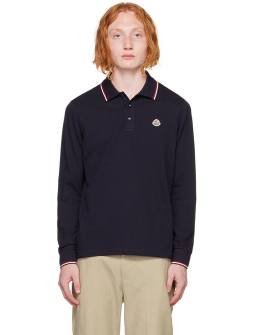 Moncler Navy Stripe Polo