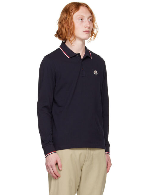 Moncler Navy Stripe Polo