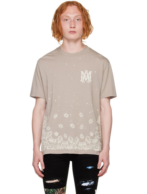 AMIRI Taupe Bandana T-Shirt