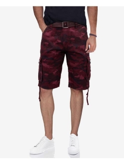 X-Ray Men's Belted Snap Pocket Cargo Shorts