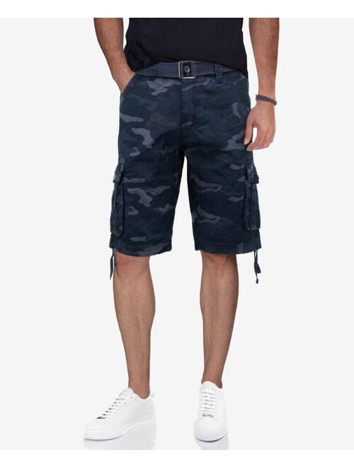 X-Ray Men's Belted Snap Pocket Cargo Shorts