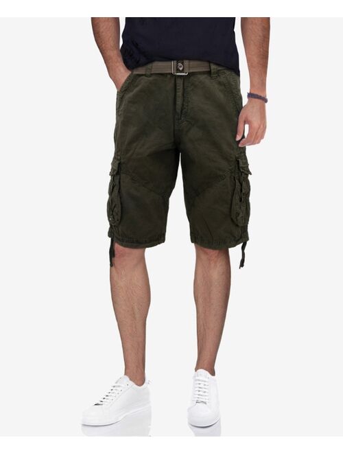 X-Ray Men's Belted Snap Pocket Cargo Shorts