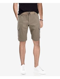 X-Ray Men's Belted Stretch Twill Cargo Short