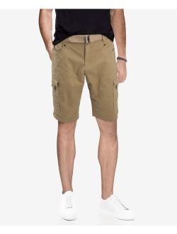 X-Ray Men's Belted Stretch Twill Cargo Short