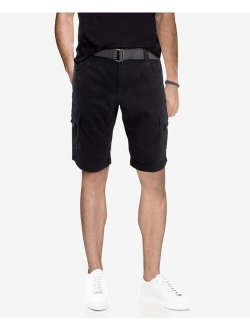 X-Ray Men's Belted Stretch Twill Cargo Short