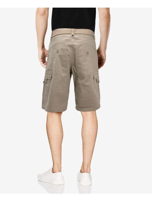 X-Ray Men's Belted Stretch Twill Cargo Short