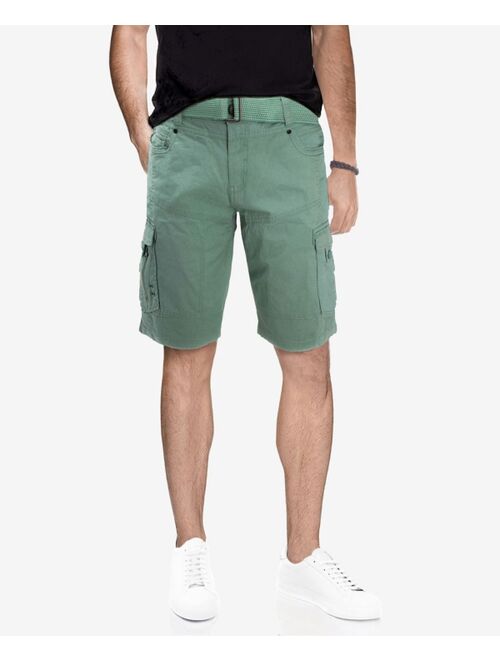 X-Ray Men's Belted Stretch Twill Cargo Short