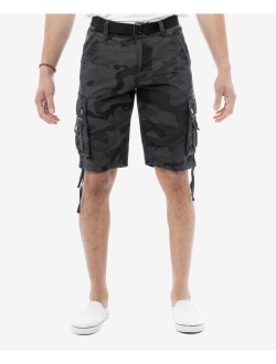 X-Ray Men's Belted Multi Pocket Cargo Shorts