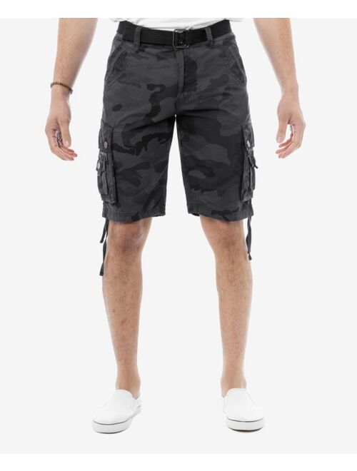 X-Ray Men's Belted Multi Pocket Cargo Shorts