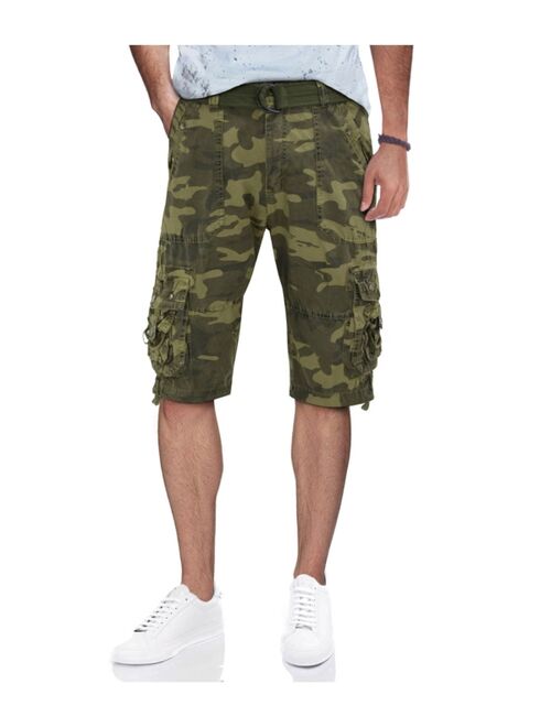 X-Ray Men's Belted D-Ring Cargo Shorts