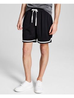 Men's Regular-Fit Contrast Trim Mesh Basketball Shorts