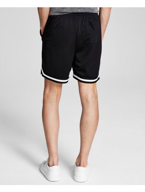 And Now This Men's Regular-Fit Contrast Trim Mesh Basketball Shorts