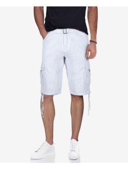 X-Ray Men's Belted Twill Piping Cargo Shorts