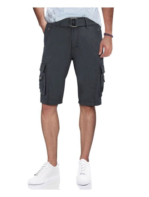 X-Ray Men's Belted Snap Detail Cargo Shorts