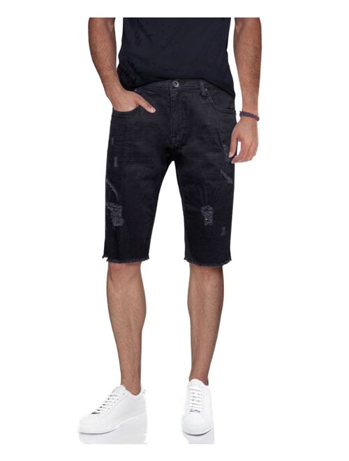 X-Ray Men's Rip and Repair Denim Shorts