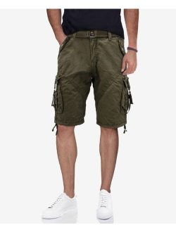 X-Ray Men's Belted Twill Tape Detail Cargo Short