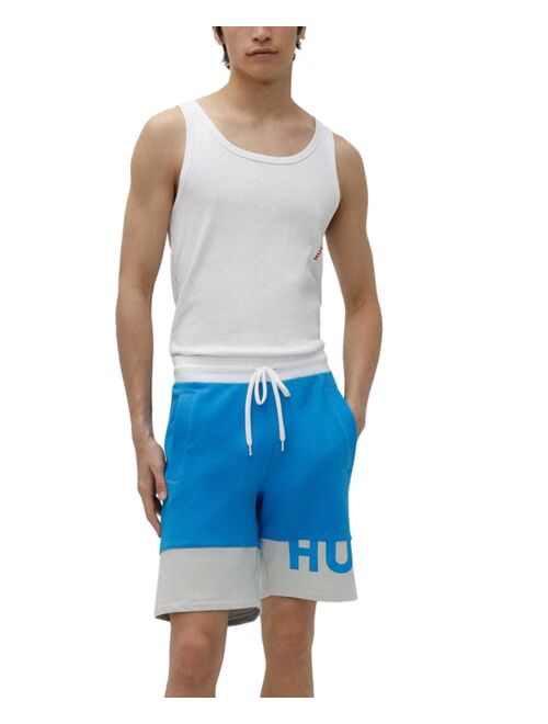 HUGO Men's Davus Colorblocked Logo Sweat Shorts, Created for Macy's