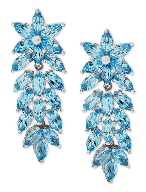 MACY'S Amethyst Floral Drop Earrings (8 ct. t.w.) in Sterling Silver (Also in Swiss Blue Topaz)