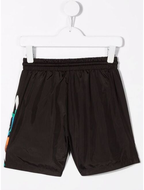 Stella McCartney Kids logo-print drawstring-waist shorts