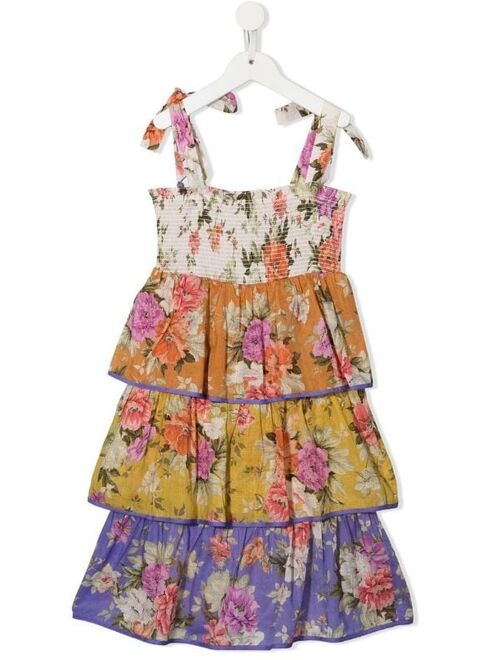 ZIMMERMANN Kids Pattie tiered floral-print dress