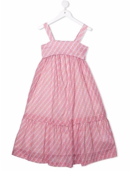 Chloe Kids Chloé Kids logo-print tiered dress