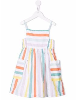 Kids stripe-pattern flared dress