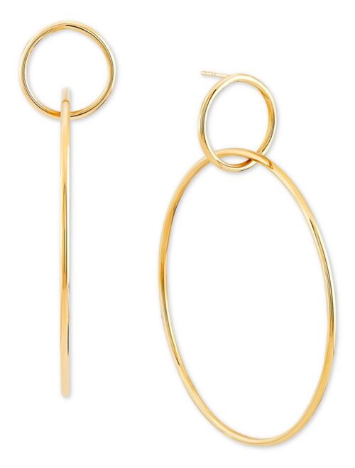 MACY'S Double Circle Drop Earrings in 14k Gold