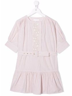 Chloe Kids Chloé Kids embroidered-design belted dress