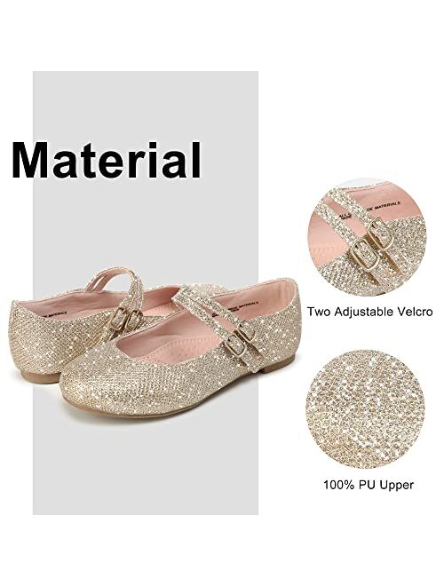 MIXIN Girls Dress Shoes Mary Jane Shoes for Girl Ballet Flats Back to School Princess Wedding Shoes