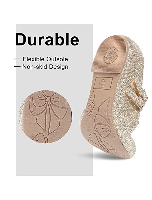 MIXIN Girls Dress Shoes Mary Jane Shoes for Girl Ballet Flats Back to School Princess Wedding Shoes