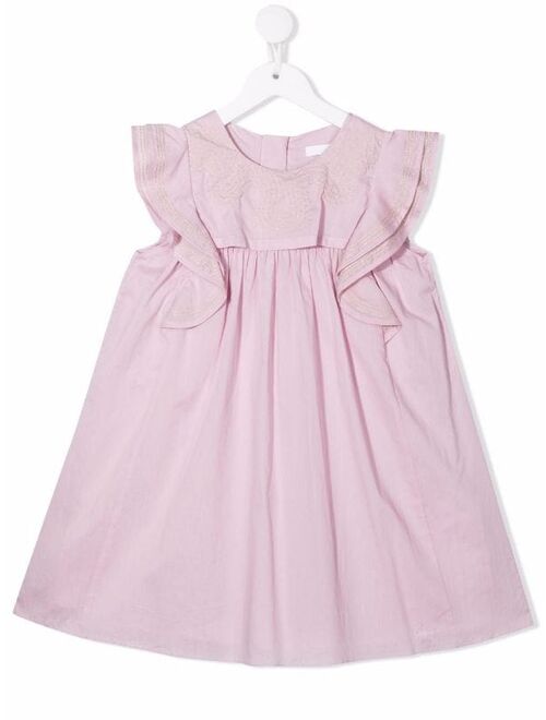 Chloe Kids Chloé Kids ruffle-detailed cotton dress