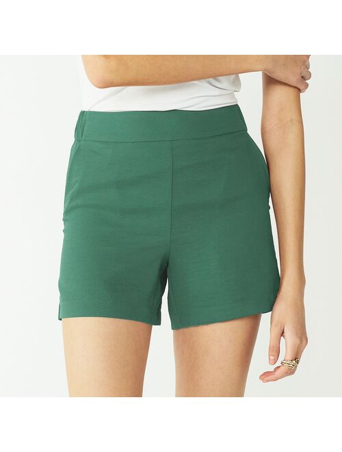 Women's Nine West Mid-Rise Pull-On Soft Shorts