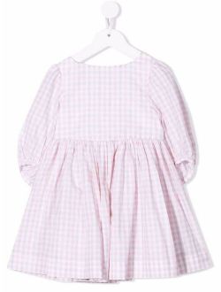 check babydoll wrap dress